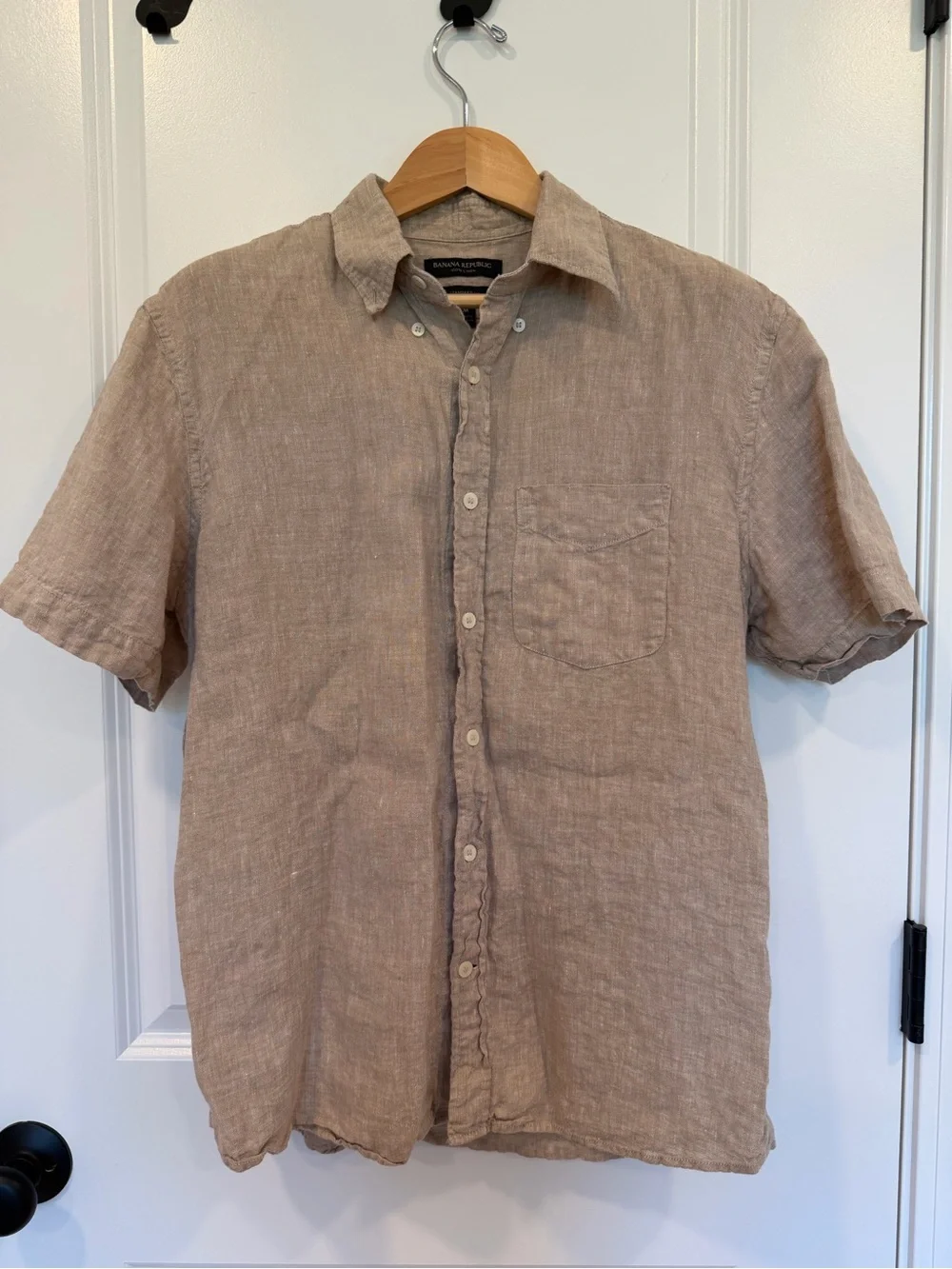 Banana Republic Men's Short-Sleeve Button-Down Shirt - Taupe